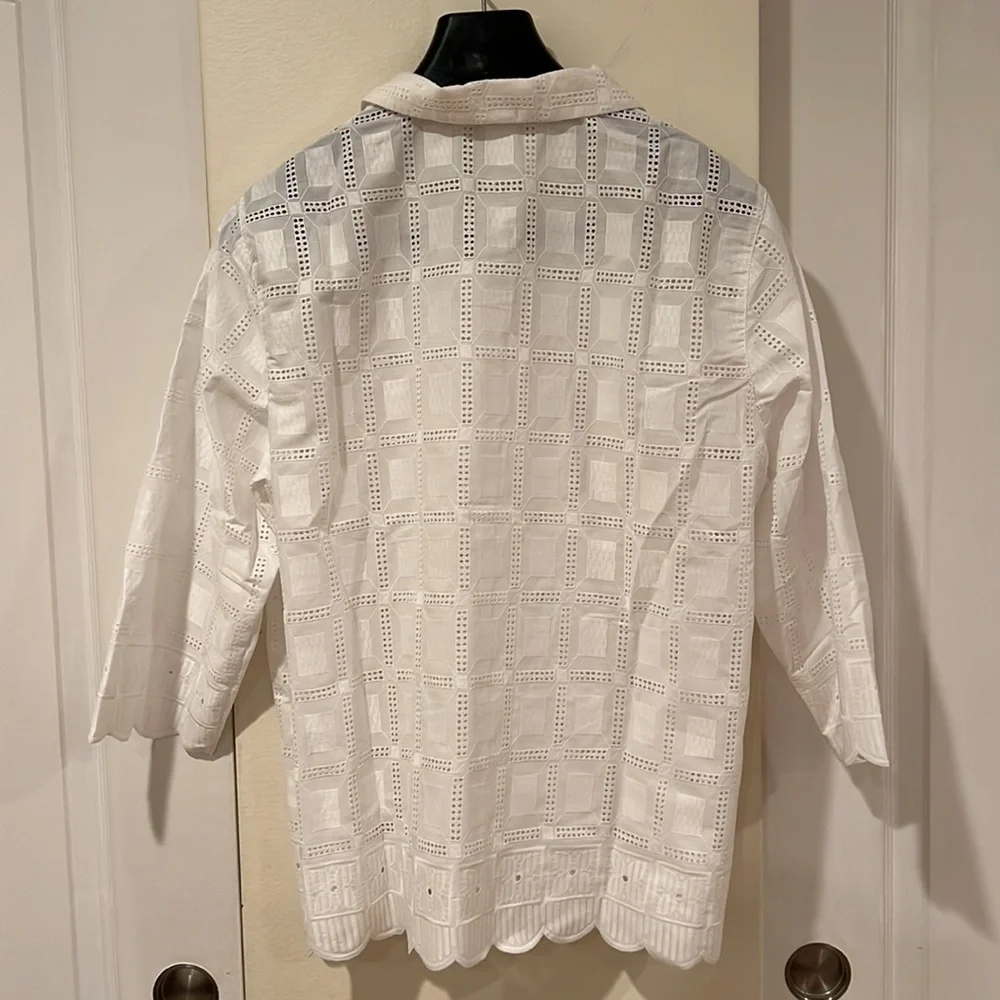 Draper’s & Damon’s White ¾ Sleeve Blouse - Picture 4 of 4